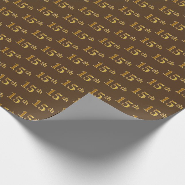 Papier Cadeau Brown, Faux Gold 15e (quinzième) événement (Coin)