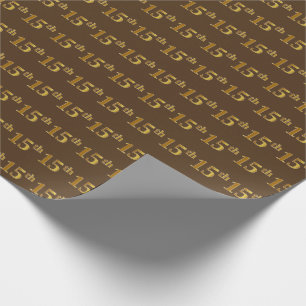 Papier Cadeau Brown, Faux Gold 15e (quinzième) événement