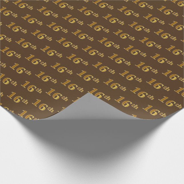 Papier Cadeau Brown, Faux Gold 16e (seizième) événement (Coin)
