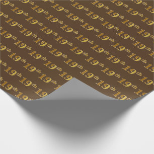 Papier Cadeau Brown, Faux Gold 19e (dix-neuvième)