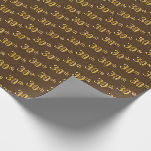 Papier Cadeau Brown, Faux Gold 30e (Trentième)