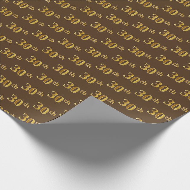 Papier Cadeau Brown, Faux Gold 30e (Trentième) (Coin)