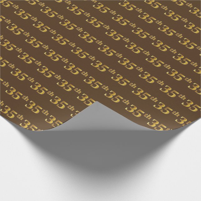 Papier Cadeau Brown, Faux Gold 35e (Trente-cinquième) (Coin)