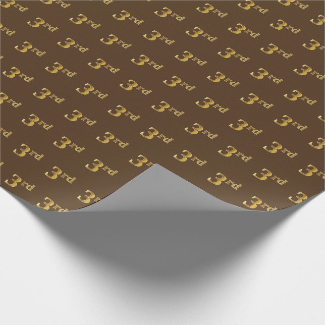 Papier Cadeau Brown, Faux Gold 3ème (troisième) événement (Coin)