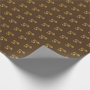 Papier Cadeau Brown, Faux Gold 5e (cinquième) Event Wrapper Pape