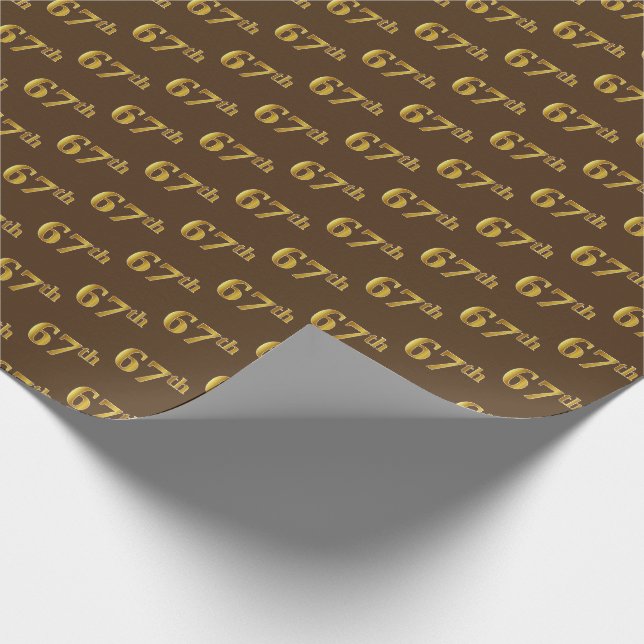 Papier Cadeau Brown, Faux Gold 67e (Soixante-septième) (Coin)