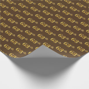 Papier Cadeau Brown, Faux Gold 68e (Soixante-huitième)