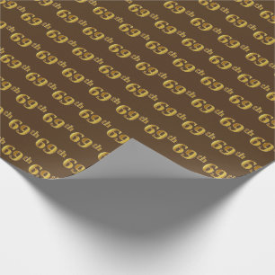 Papier Cadeau Brown, Faux Gold 69e (Soixante-Neuvième)