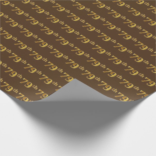 Papier Cadeau Brown, Faux Gold 79e (Soixante-dix-neuvième) (Coin)
