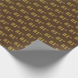 Papier Cadeau Brown, Faux Gold 81ème (Quatre-vingt-unième)