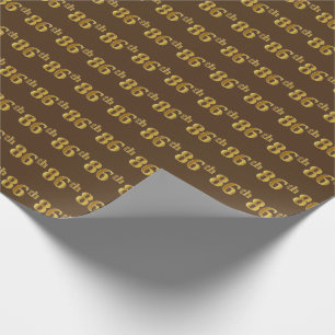 Papier Cadeau Brown, Faux Gold 86e (Quatre-vingt-sixième)
