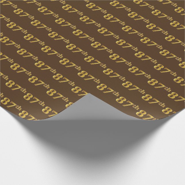 Papier Cadeau Brown, Faux Gold 87e (Quatre-vingt-septième) (Coin)