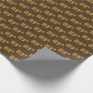 Papier Cadeau Brown, Faux Gold 89e (Quatre-vingt-neuvième)