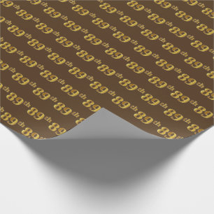 Papier Cadeau Brown, Faux Gold 89e (Quatre-vingt-neuvième)