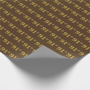 Papier Cadeau Brown, Faux Gold 91st (Quatre-vingt-onze)