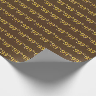 Papier Cadeau Brown, Faux Gold 99e (Quatre-vingt-dix-neuvième)