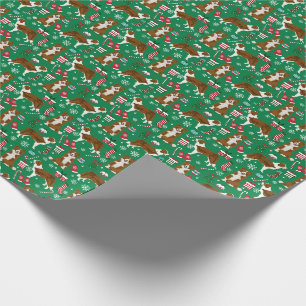 Papier Cadeau Brown frontière Collie Dog Noël