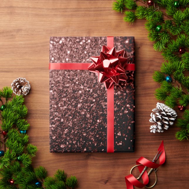 Papier Cadeau Brown rouge faux Parties scintillant scintille (Cadeau de vacances)