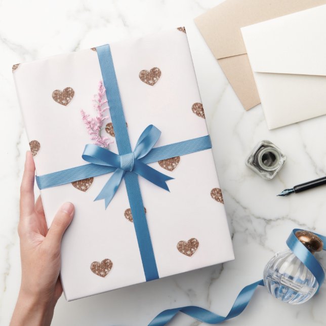Papier Cadeau Brown Sugar Glitter Hearts Love Valentine's (Cadeaux)