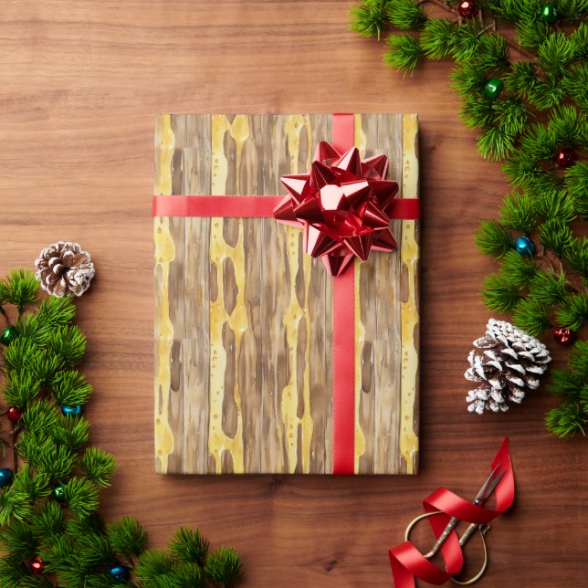 Papier Cadeau Brown Sweet Gold Honey Yellow Drips Christmas  (Cadeau de vacances)