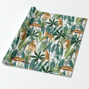 Papier Cadeau Brown taches panache & jungle feuille motif