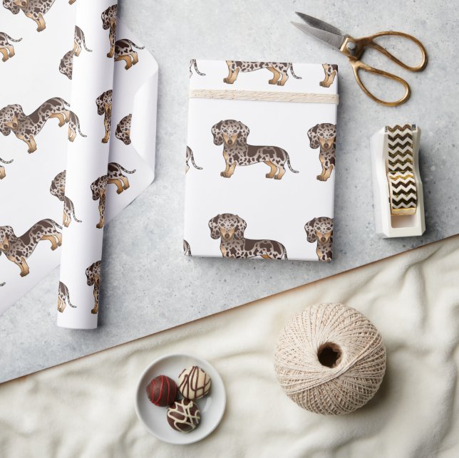 Papier Cadeau Brown & Tan Dapper Cheveux courts Motif Dachshund (Artisanat)