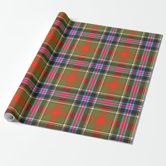 Papier Cadeau Bruce de Kinnaird Ancient Tartan Plaid Motif (Déroulé)
