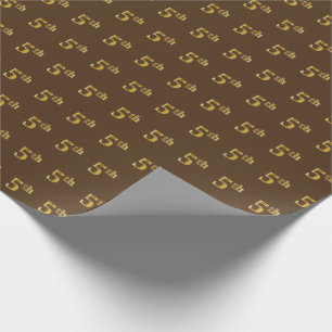 Papier Cadeau Brun, événement d'or de Faux 5ème (cinquième)