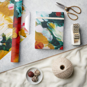 Papier Cadeau Brushstrokes Festive Abstrait Arrière - plan de No