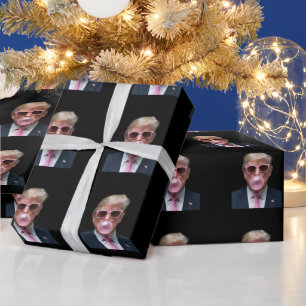 Papier Cadeau Bubblegum Rose Trump Drôle Président USA
