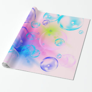 Papier Cadeau BUBBLES - Image Abstraite colorée de l'art fractal