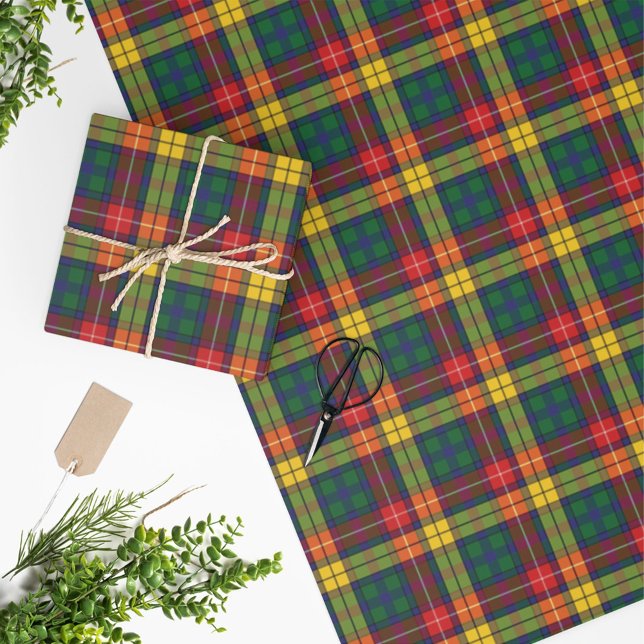Papier Cadeau Buchanan Clan Tartan Plaid Motif Holidays (Créateur téléchargé)