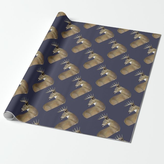Papier Cadeau Buck de queue blanche (Déroulé)