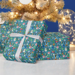 Papier Cadeau Buddy l'elfe et personnages Motif Turquoise