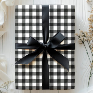 Papier Cadeau Buffalo à carreaux noir et blanc