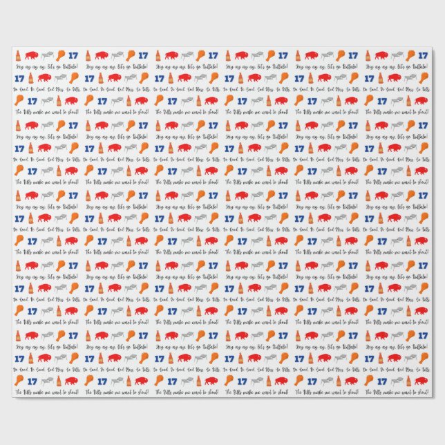 Papier Cadeau Buffalo Bills Wrapping Paper (Plat)