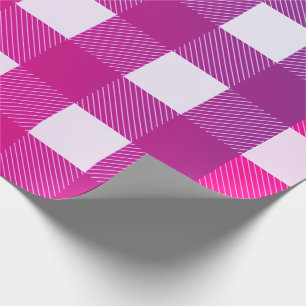Papier Cadeau Buffalo Check a Hot Pink Simple Stylish Girl