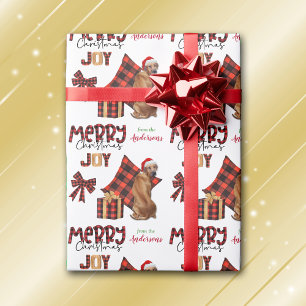 Papier Cadeau Buffalo Plaid Rhodesian Ridgeback Chien Noël