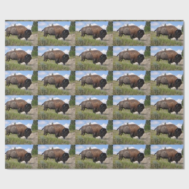 Papier Cadeau Buffalo sur le papier d'emballage de jour (Plat)