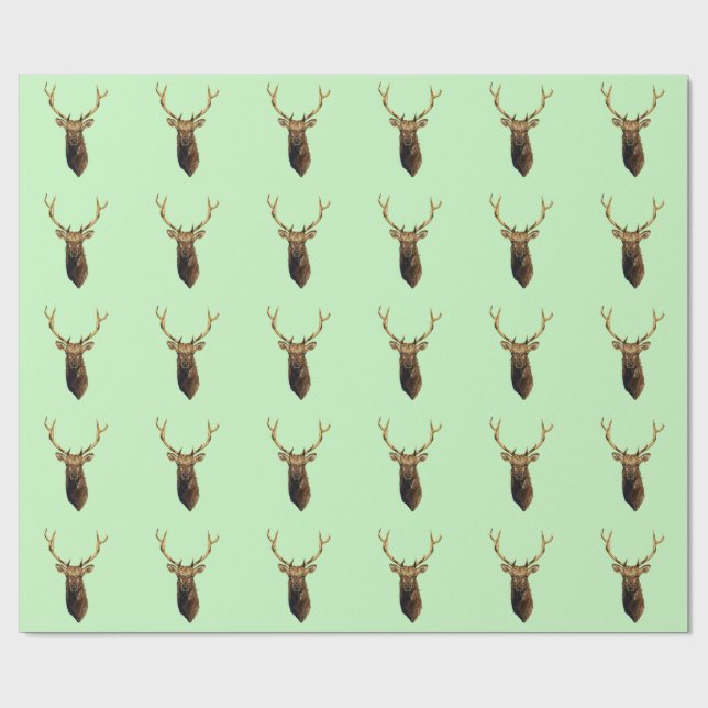Papier Cadeau Bull Elk Head animal nature faune art (Plat)