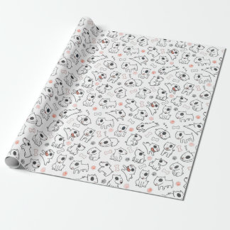 Papier Cadeau Bull Terrier Amoureux des chiens Motif sans coutur