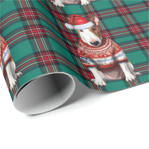 Papier Cadeau Bull Terrier Chien Funny Vacances Plaid Noël