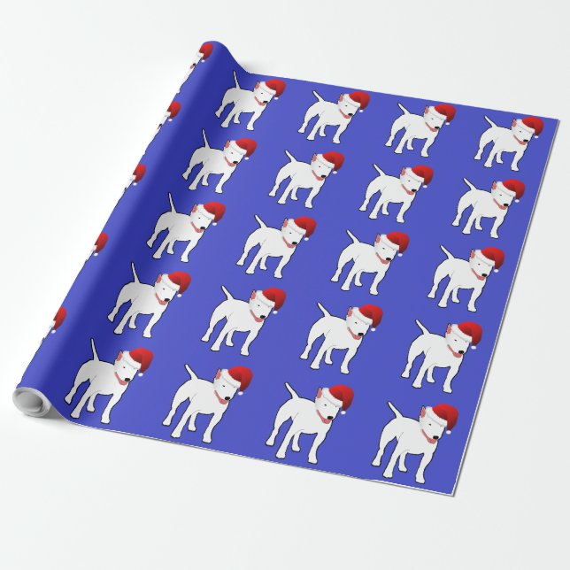 Papier Cadeau Bull-terrier de Père Noël (Déroulé)