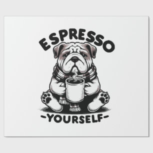 Papier Cadeau Bulldog au café chaud espresso
