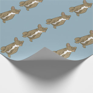 Papier Cadeau bulldog français Brown et blanc