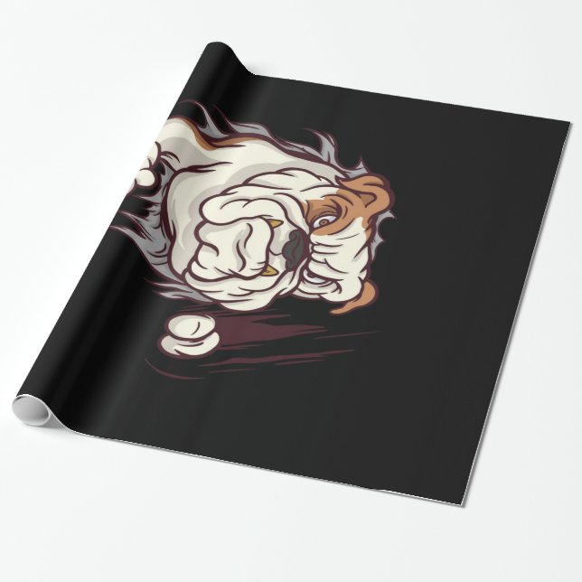 Papier Cadeau Bulldog Head Anglais Bulldog Lover (Déroulé)