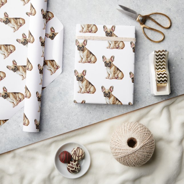 Papier Cadeau Bulldogs français (Artisanat)
