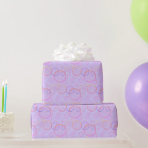 Papier Cadeau Bulles Arc-en-ciel sur Fond Violet
