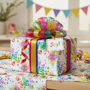 Papier Cadeau bulles colorées