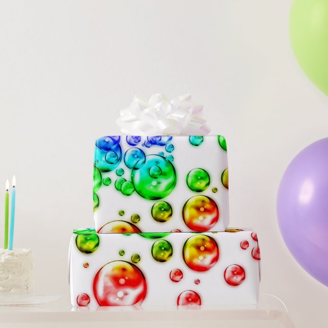 Papier Cadeau bulles colorées (Cadeaux de fête)